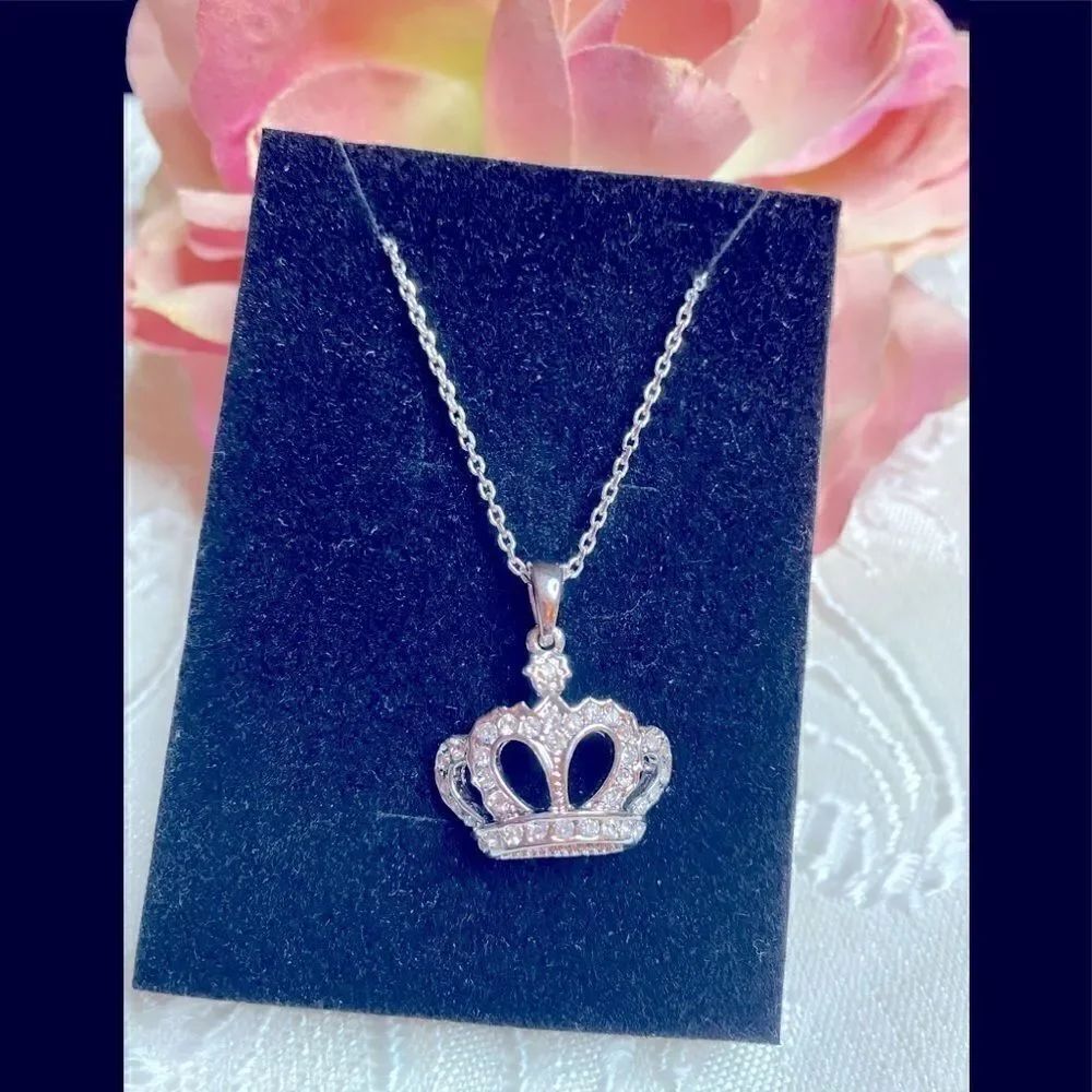 Fashion jewelry crown heart Crystal necklace